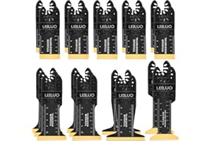 LEILUO 20 Pcs Titanium Oscillating Multitool Blades Kit Extra-Long & Wide Multi Tool Blades with Storage Bag Universal Oscillating Tool Accessories for Wood Nails Drywall Fits DeWalt Makita and More