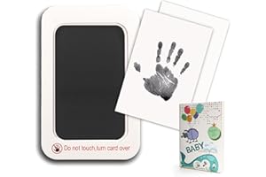COODY Baby Footprint Kit & Handprint Kit, Cat/Dog Paw Print Kit, Safe and Non-toxic Newborn Ink Print Kit, 1 x Baby Handprint Ink Pad and 2 x Ink Print Cards for baby gift and keepsake, 1 pcs Black