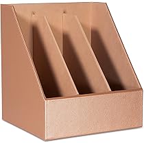 Portariviste In Ecopelle - Colore Rosa Cipria, 30x40.5x26.5 Cm, Con Maniglie, Organizer Per Documenti E Giornali - Foto 4