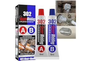 AURAANGE Industrial Strength AB Metal Glue - Epoxy Metal Glue, Waterproof, Heat Resistant, Stainless Steel & Chemical Weld - Super Cement for All-Purpose Metallic Bonding