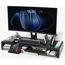 Monitorständer Aus Holz – Rustikal Braun, Höhenverstellbar, Für Laptop & Desktop