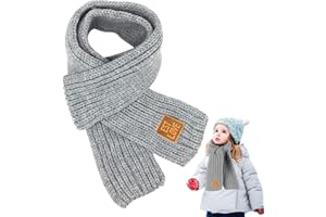 LXYYDS Echarpe pour Enfants, Bébé enfants Écharpe à tricoter, Tricotée Echarpes pour Garçons et Filles, Tout-petits Cache-cou en laine Tricotée, Echarpe pour Bébé, pour enfants de 2 à 10 ans