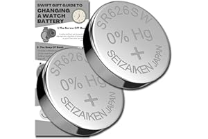 LA-ACHU SR626SW Watch Batteries - 377 x 2 Seizaiken Equivalent Cell Button Watch Battery Replacement Kit for Watches with Fitting Guide