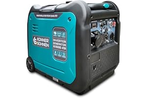 K&S KÖNNER&SÖHNEN Könner & Söhnen KS 5500iE S ATSR portable petrol inverter generator(70 dB Lpa 7 m) silent inverter generator 5500 W,UK Plug Sockets 1x13 A,1x32 A (230 V),2 USB ports