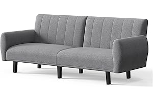 Hamlody 2-in-1 Convertible Sofa Bed 3 Seater with Adjustable Backrest & Detachable Arms - Double Independent Backrest Design, High-Density Memory Foam - Ideal for Apartments, Dorms, Offices