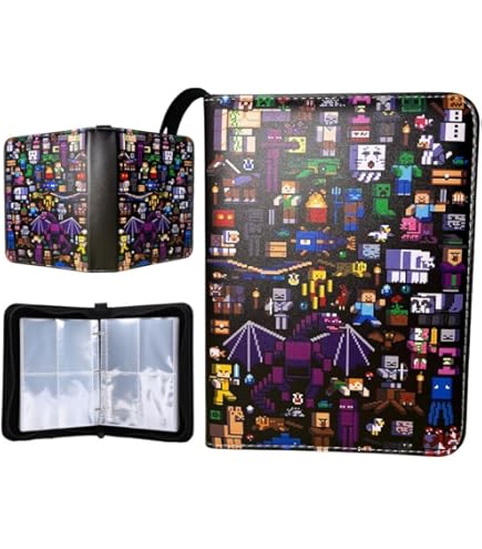 Sammelkartenalbum Mit 400 Taschen - Minecraft Kartenordner Mit Reißverschluss - Perfekt Für Trading Cards & Sportkarten