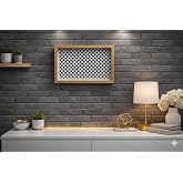 EyluX Modern Dekoratif Duvara Asılabilir Sigorta ve Modem Saklama Kutusu, Ahşap, Kahverengi, 30x40 cm, 10 cm Derinlik