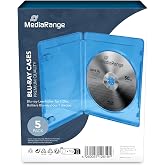 MediaRange BOX38 Blu-ray Optical Disc Case (1 Disc Capacity, Plastic), Pack of 5
