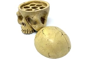 TATTOO [INKGRAFIX] PIERCING INKgrafiX® SCHÄDEL Farbkappenhalter Kunstharz ohne Deckel - Totenkopf - Beige - INKgrafix DE - Deutschland - Qualität - IG54852 - Kappenhalter Harz Farbkappe Ablage