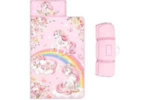 ALLDOMESS Kids Sleeping Bag,Nap Mat with Removable Pillow and Blanket,Warm Toddler Slumber Bag 150x60cm for Toddlers Boys Girls, Roll Up Kids Sleeping Mat for Bedroom Daycare Kindergarten
