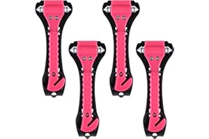 AIOUHMYM 4 Stück Notfallhammer Auto mit Gurtschneider, 2 in 1 Gurtschneider Notfallhammer fürs Auto Nothammer mit Gurtmesser, Fensterbrecher und Auto Sicherheitshammer mit Gurtschneider für Auto, Bus, PKW