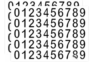 GOYAPRINT Pegatinas 100 Numeros Adhesivos 25mm del 0 al 9 Enumeración Señalización para Taquillas Habitación de Hotel Oficina (Fondo Transparente Números Negros, 17x25 mm)