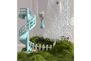 OKUEEJUR 4pc Jumping Spider Enclosure Accessories Set – Fun Spinning Stairs And Vase with Flower,Spider Net, Jumping Spider Climbing Set with Magnetic Mount for Jumping Spider Enclosure Accessory Decoration