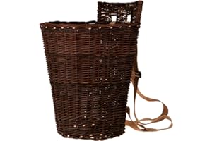 e-wicker24 Alles aus Weide Sac de cueillette des fruits et légumes, Sac à dos en forme de hotte en osier avec bretelles (Brun)