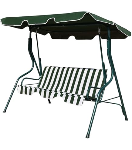 Dondolo Da Giardino 2/3 Posti Relax4Life - Con Tettuccio Regolabile, In Acciaio, Colore Beige, 173x119x152cm