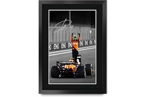 HWC Trading Lando Norris McLaren Scene 104 Gifts Printed Signed Autograph Picture for F1 Formula 1 Racing Fans - A3 Framed