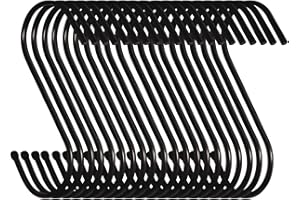 Swatowot Lot de 20 crochets de suspension en forme de S de 9 cm pour cuisine, salle de bain, chambre et bureau (20 pièces, grande taille, noir)