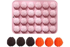 PTaizjjz Stampo in silicone a forma di cervello per fai da te di Halloween, cioccolato, caramelle, gelatina, stampo da forno antiaderente