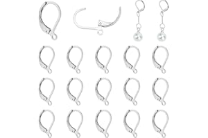 PH PandaHall 1 Sac/20pcs Acier inoxydable Composants Dormeuses Crochet Boucles d'Oreilles 13x10.5mm Crochet d'Oreilles