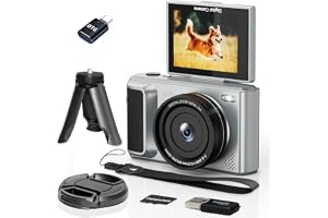ARNSSIEN 4K Digitalkamera, 2,8" Skärm, Kompaktkamera med 180° Vikbar Skärm