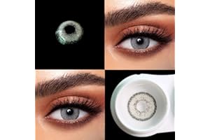 BIO-ESSENCE pack Lentillas hidrogel blandas 1 par Lentes de contacto color gris sin graduación. Duración: 12 meses. Con estuche y 10 ml de solución (Gris Plata)