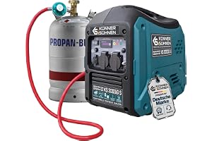 Könner&Söhnen 3000iG S växelriktargenerator 3,3 kW, bensin och LPG | Dubbelbränsle reservgenerator med växelriktare, 22,5 kg generator, eko-läge, reservelektrisk, camping