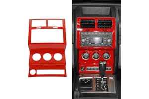 Jimen Inner Accessories Center Console Dashboard Control Panel Cover Trim for 2007-2012 Dodge Nitro (Red)
