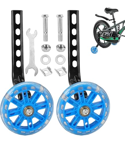 Roues Stabilisatrices Pour Vélo Enfant - 1 Paire Réglable - Pour Vélos 12 à 20 Pouces (1 Vitesse) - Bleu