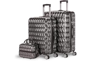 NEWTECK - Juegos de Maletas de Viaje Rígidas de 4 Ruedas Prisma Carbon 2pzs (55/65cm) + Neceser, ABS+Policarbonato, Cierre TSA Integrado y Práctico Interior. Set Resistente y Ligera