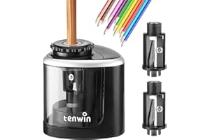 JSMTKJ Sacapuntas Eléctrico y Manual con Cuchillas Reemplazables para Escuelas, Hogares, Oficinas y Más