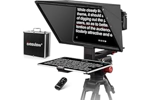 Desview TP170 Teleprompter Aluminiumlegierung, 17 Zoll High Display Glas abhebbar Teleprompter mit Fernbedienung & APP für iPad Smartphone DSLR Camcorder Weitwinkel-Kameraobjektiv Videoaufnahmen