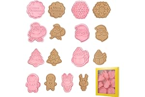 DONGSZQ Moldes Galletas Navidad,8 piezas 3D Molde de galletas de Navidad, Cortadores de galletas de Navidad,Moldes de Galletas Navidad Plástico,para Niños,cookie fondant decoración de pasteles (B)