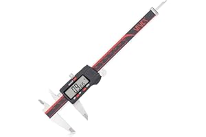 VINCA DCLA-0605 Electronic Digital Caliper Inch/Metric/Fractions Conversion 0-6 pollici/150 mm Stainless Steel Body Red/Black Extra Large LCD Screen Auto Off Featured Measuring Tool by Vinca
