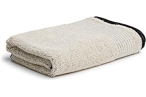 möve Eden ręcznik z lamówką 50 x 100 cm z 80% bawełny / 20% lnu, natura/czarny