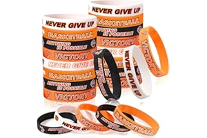 ZILZUFA 24 Pezzi Braccialetto Motivazionale in Silicone per Basket, Decorazioni per Feste di Basket per Bambini Adolescenti Feste di Basket Braccialetti per Basket per Regali Sportivi