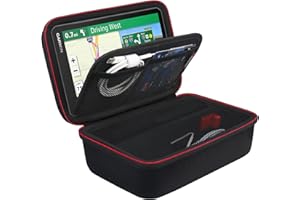 BOVKE Guscio duro per 6-7 pollici TomTom Navigatore Satellitare, Garmin Camper 780/DEZL LGV700/DRIVESMART 76/65/61 Navigatore, Spazio aggiuntivo per riporre gli accessori delle, nero+nero interno