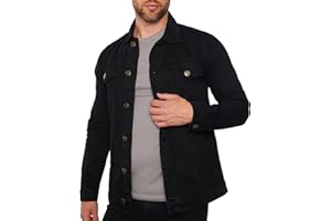 JMOJO - Denim Jacket Mens - Classic Trucker Denim Jackets For Men UK - Mens Jackets With Pocket - Jean Jackets Mens - Button Down Mens Denim Jackets