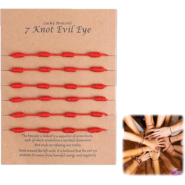 7 Knot Lucky Red String Bracelet With Initial - Adjustable Kabbalah Protection Amulet For Women & Men - View #6