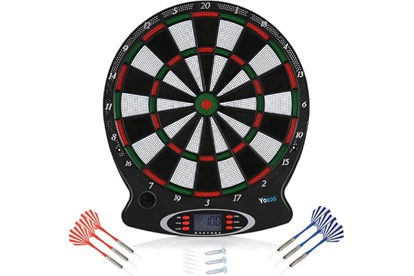 Cible de Fléchettes Électronique avec Écran LCD, 6 Fléchettes et Pointes en Plastique, Jeu pour Entraînement et Pratique