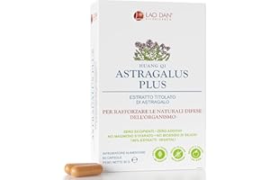 ASTRAGALUS PLUS Lao Dan® | Astragalo Integratore Difese Immunitarie | Nuova Formula 70% Polisaccaridi, Estratto Premium Quality 15:1, 6000mg per Capsula | 100% Naturale, Zero Eccipienti, Made in Italy