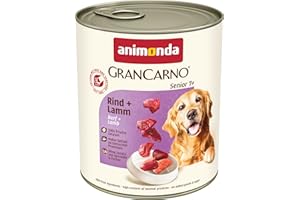 animonda GranCarno Senior Rind + Lamm (6 x 800 g), Hunde Nassfutter für ältere Hunde ab 7 Jahren, Nassfutter mit 100% frischen Zutaten, Senior Hundefutter ohne Getreide
