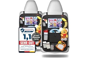PROTEX© Rückenlehnenschutz Organizer [Testsieger 2025] 100 Tage risikofrei testen - Auto Rücksitz Organizer mit 12 Zoll Tablet Fach [2er schwarz]
