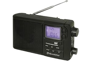 Roadstar TRA-2340PSW Radio Numérique Multibande Portable AM/FM/SW sur Secteur/à Piles, Prise Casque, Petite et Légère, Transistor, Haut-Parleur 8W, Minuterie de Sommeil, Noire