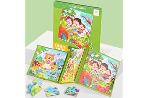 EYSOO Magnetic Jigsaw Puzzles 3 Pack Jigsaw Puzzle for Kids 16+20+25 PCS Toddler Puzzles Portable Travel Toy for 3+ Kids Boys Girls (Level 3-B)