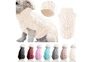 WINMANY Pet Dog Turtleneck Knitting Sweater Coat Winter Warmer Thickening Pullover Knitwear Crochet Coat Clothes for Small Dog Puppy Cat