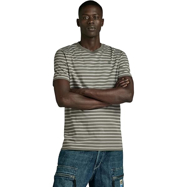 G-Star Herren Stripe Slim T-Shirt – Aus Bio-Baumwolle, Mit Querstreifen, Slim Fit