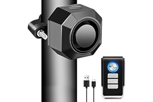 ‎NINELEAF NineLeaf Fahrrad Alarmanlage mit USB Wiederaufladbar, Fahrrad Alarm mit Halterung, 110dB Einbrecher Vibration Motorrad Alarm Sicherheitssystem Wasserdicht Fahrrad Mobilität Roller Alarm