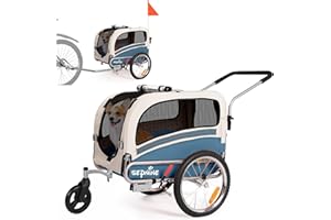 SEPNINE® Hundeanhänger für Fahrrad, 2 in1 Fahrradanhänger Hunde,Haustier Transportwagen Anhänger für Jogger und Fahrrad Kann Haustiere bis zu 30 kg tragen
