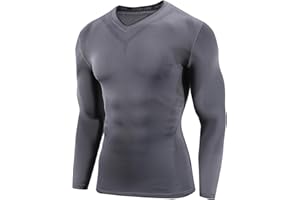 AMZSPORT Herren Kompressionsshirt Langarm Funktionsshirt Laufshirt Sportshirt