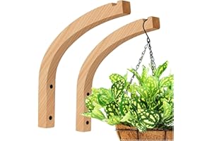 Morkite Lot de 2 suspensions murales en Bois pour Fleurs - Crochets muraux à Suspendre - Support pour Plantes, Lanterne, Crochet Mural, Support de Suspension pour Fleurs, planteur, Suspendu